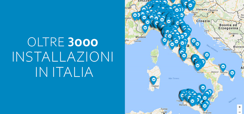 Più di 3000 installazioni in Italia